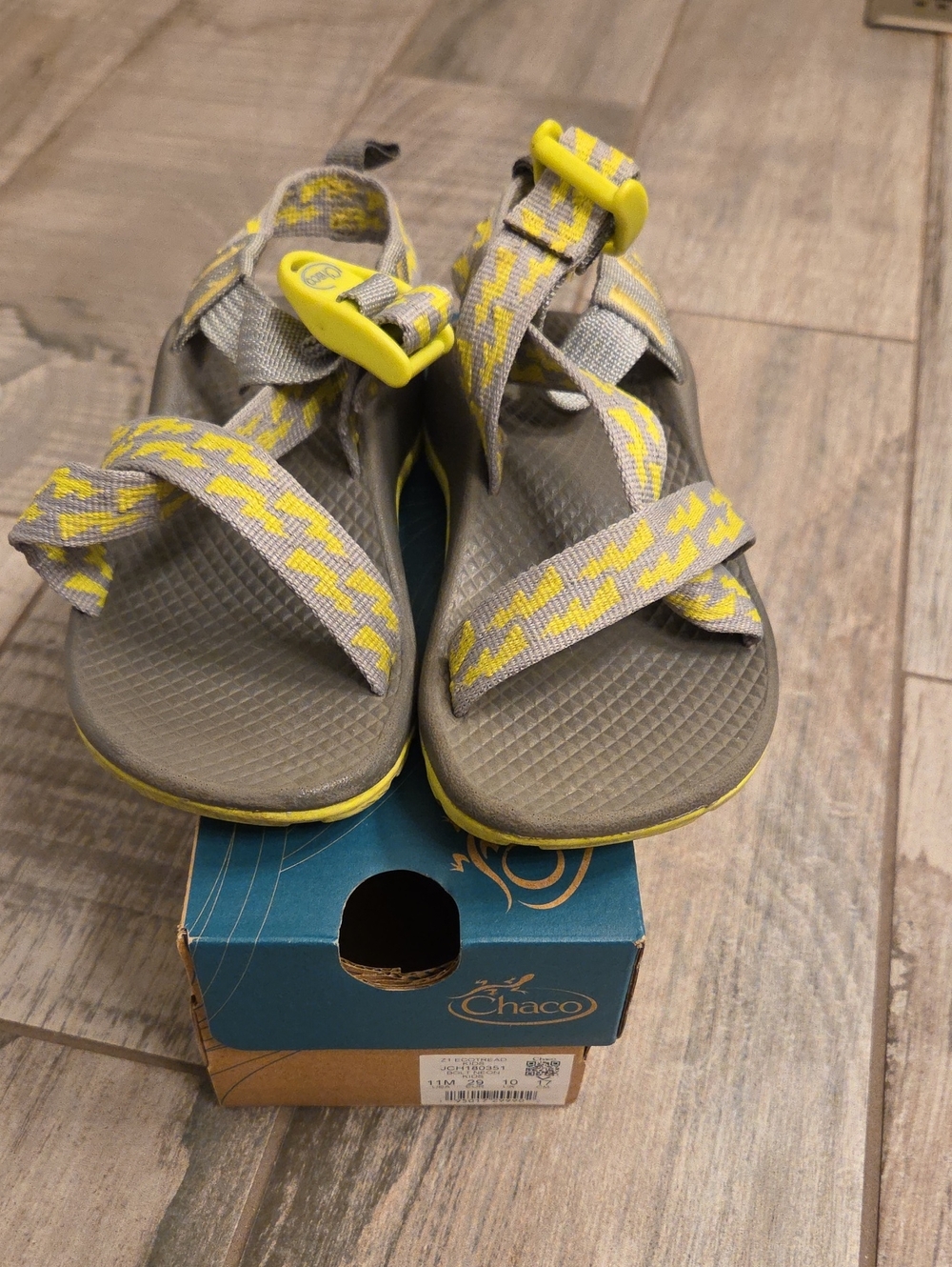 Chaco Kids Gray and Yellow Sport Sandals